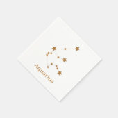 Modern Zodiac Sign Gold Aquarius | Element Air Servet (Hoek)