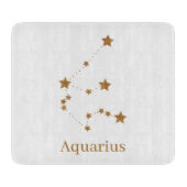 Modern Zodiac Sign Gold Aquarius | Element Air Snijplank (Voorkant)