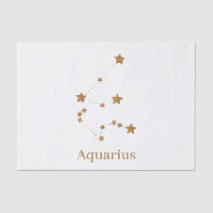 Modern Zodiac Sign Gold Aquarius   Element Air Tissuepapier