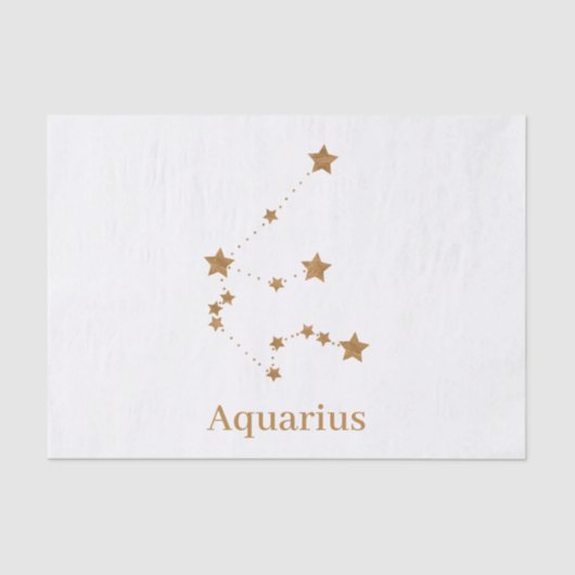 Modern Zodiac Sign Gold Aquarius | Element Air Tissuepapier (Voorkant)
