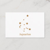 Modern Zodiac Sign Gold Aquarius | Element Air Visitekaartje (Voorkant)