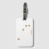 Modern Zodiac Sign Gold Aries | Element Fire Bagagelabel (Voorkant (verticaal))