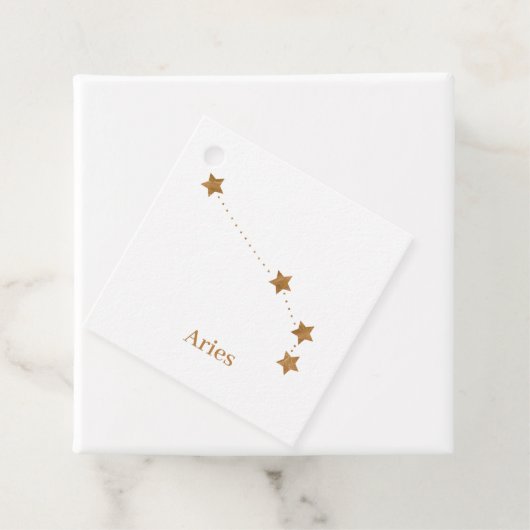 Modern Zodiac Sign Gold Aries | Element Fire Bedankjes Labels (In situ)