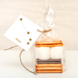 Modern Zodiac Sign Gold Aries   Element Fire Bedankjes Labels