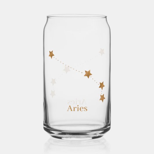 Modern Zodiac Sign Gold Aries | Element Fire Blikvorm Glas (Achterkant)
