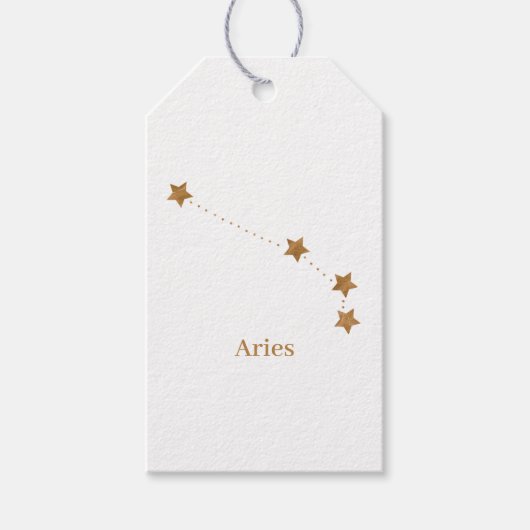 Modern Zodiac Sign Gold Aries | Element Fire Cadeaulabel (Voorkant)