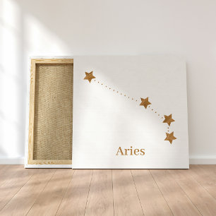 Modern Zodiac Sign Gold Aries   Element Fire Canvas Afdruk