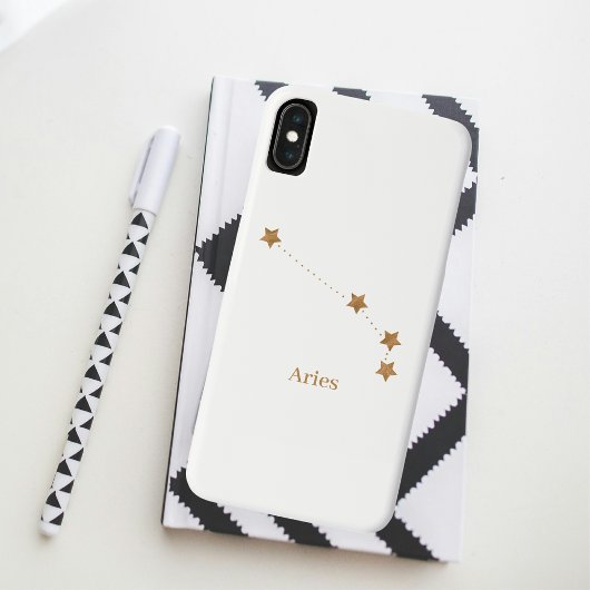 Modern Zodiac Sign Gold Aries | Element Fire Case-Mate iPhone Case