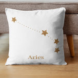 Modern Zodiac Sign Gold Aries | Element Fire Kussen<br><div class="desc">Modern Zodiac Sign Gold Aries | Element Fire</div>
