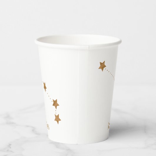 Modern Zodiac Sign Gold Aries | Element Fire Papieren Bekers (Rechts)