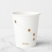 Modern Zodiac Sign Gold Aries | Element Fire Papieren Bekers (Voorkant)