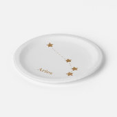 Modern Zodiac Sign Gold Aries | Element Fire Papieren Bordje (Gekanteld)