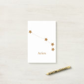 Modern Zodiac Sign Gold Aries | Element Fire Post-it® Notes (Op bureau)