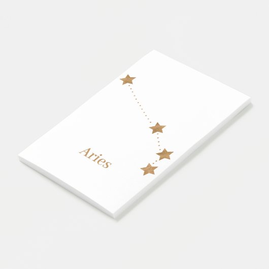 Modern Zodiac Sign Gold Aries | Element Fire Post-it® Notes (Schuin)