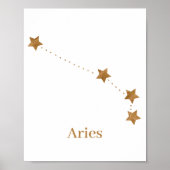 Modern Zodiac Sign Gold Aries | Element Fire Poster (Voorkant)