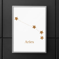 Modern Zodiac Sign Gold Aries | Element Fire