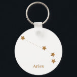 Modern Zodiac Sign Gold Aries | Element Fire Sleutelhanger<br><div class="desc">Modern Zodiac Sign Gold Aries | Element Fire</div>