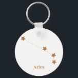 Modern Zodiac Sign Gold Aries | Element Fire Sleutelhanger<br><div class="desc">Modern Zodiac Sign Gold Aries | Element Fire</div>