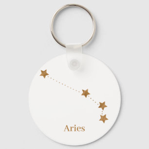 Modern Zodiac Sign Gold Aries   Element Fire Sleutelhanger