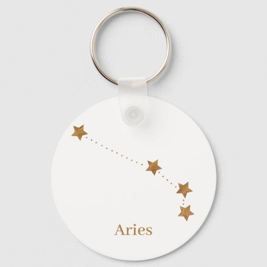 Modern Zodiac Sign Gold Aries | Element Fire Sleutelhanger (Voorkant)
