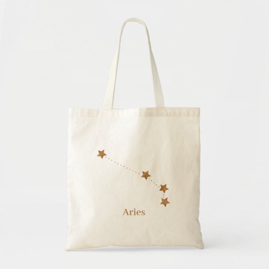 Modern Zodiac Sign Gold Aries | Element Fire Tote Bag (Voorkant)