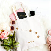 Modern Zodiac Sign Gold Aries | Element Fire Tote Bag