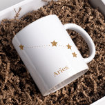 Modern Zodiac Sign Gold Aries | Element Fire Tweekleurige Koffiemok<br><div class="desc">Modern Zodiac Sign Gold Aries | Element Fire</div>