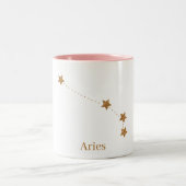 Modern Zodiac Sign Gold Aries | Element Fire Tweekleurige Koffiemok (Center)