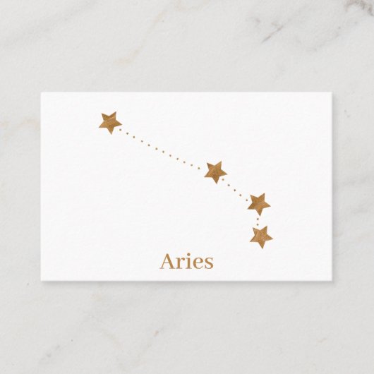 Modern Zodiac Sign Gold Aries | Element Fire Visitekaartje (Voorkant)