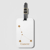 Modern Zodiac Sign Gold Cancer | Element Water Bagagelabel (Voorkant (verticaal))