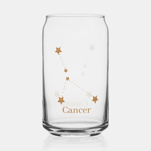Modern Zodiac Sign Gold Cancer | Element Water Blikvorm Glas (Achterkant)