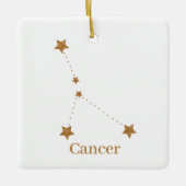 Modern Zodiac Sign Gold Cancer | Element Water Keramisch Ornament (Voorkant)