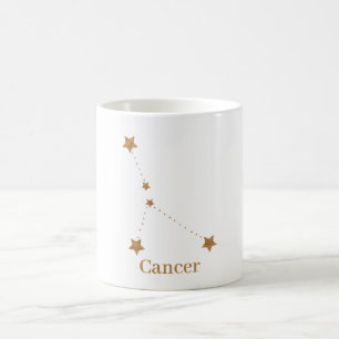 Modern Zodiac Sign Gold Cancer Element Water Koffiemok