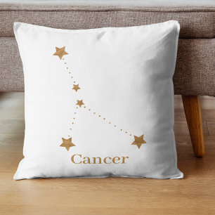 Modern Zodiac Sign Gold Cancer   Element Water Kussen
