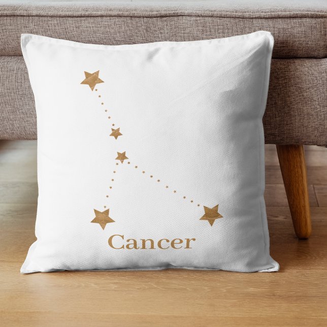 Modern Zodiac Sign Gold Cancer | Element Water Kussen (Creator heeft geüpload)