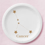 Modern Zodiac Sign Gold Cancer | Element Water Papieren Bordje<br><div class="desc">Modern Zodiac Sign Gold Cancer | Element Water</div>