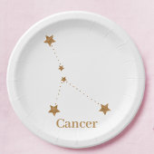 Modern Zodiac Sign Gold Cancer | Element Water Papieren Bordje