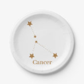 Modern Zodiac Sign Gold Cancer | Element Water Papieren Bordje (Voorkant)