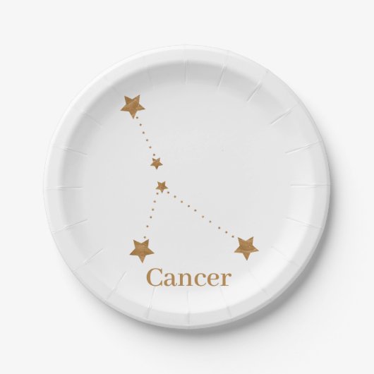 Modern Zodiac Sign Gold Cancer | Element Water Papieren Bordje (Voorkant)