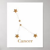 Modern Zodiac Sign Gold Cancer | Element Water Poster (Voorkant)