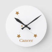 Modern Zodiac Sign Gold Cancer | Element Water Ronde Klok (Voorkant)