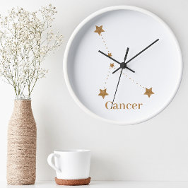 Modern Zodiac Sign Gold Cancer | Element Water Ronde Klok
