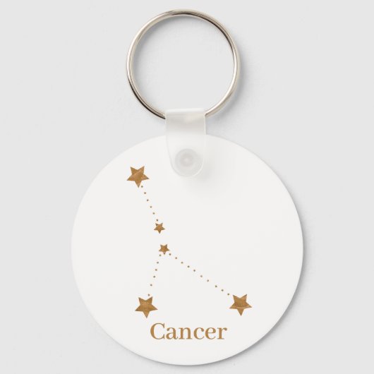 Modern Zodiac Sign Gold Cancer | Element Water Sleutelhanger (Voorkant)