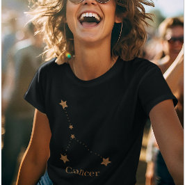 Modern Zodiac Sign Gold Cancer | Element Water T-shirt