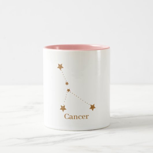 Modern Zodiac Sign Gold Cancer | Element Water Tweekleurige Koffiemok (Center)