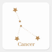 Modern Zodiac Sign Gold Cancer | Element Water Vierkante Sticker (Voorkant)