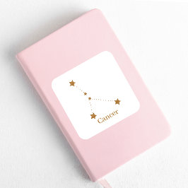 Modern Zodiac Sign Gold Cancer | Element Water Vierkante Sticker