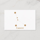 Modern Zodiac Sign Gold Cancer | Element Water Visitekaartje (Voorkant)