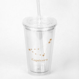 Modern Zodiac Sign Gold Capricorn | Element Earth Acryl Drinkbeker