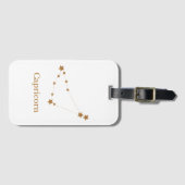 Modern Zodiac Sign Gold Capricorn | Element Earth Bagagelabel (Voorkant (horizontaal))